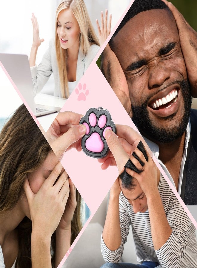 Matwsec 2 Pcs Cat Paw Fidget Keychain, Clicky Fidget Toys, Cute Mini Fidgets, Fidgets Clicker Anxiety and Stress Relief for Adults, Stocking Stuffers - Image 3